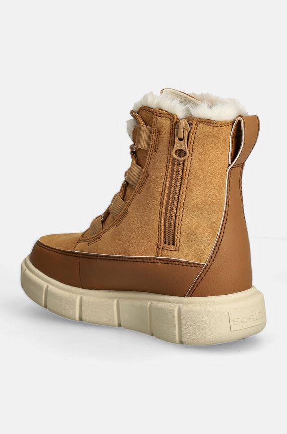 Chłopiec Sorel buty zimowe zamszowe dziecięce CHILDRENS SOREL EXPL 2088512 brązowy