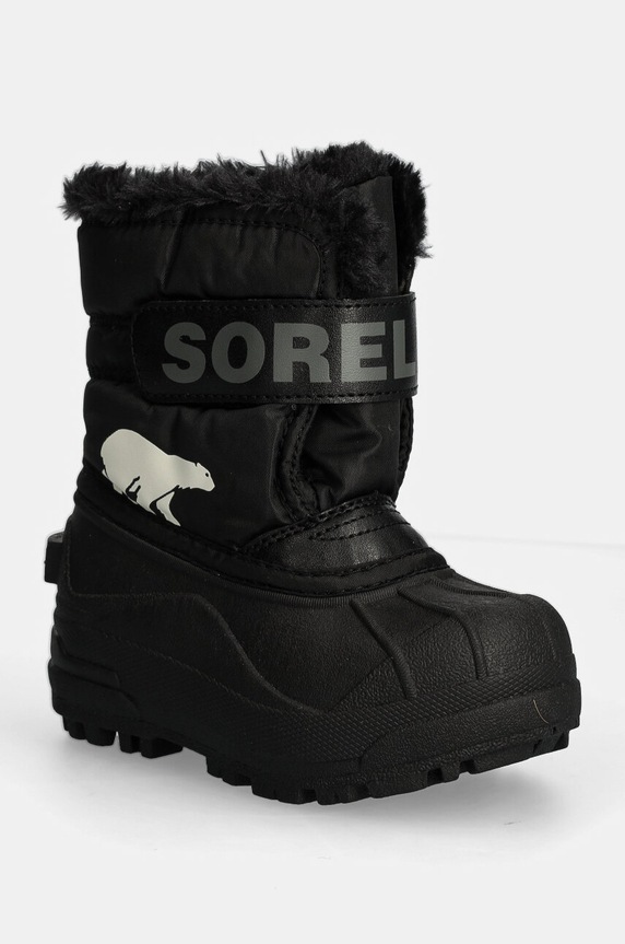 Sorel śniegowce dziecięce TODDLER SNOW COMMAND syntetyczny czarny 2114101