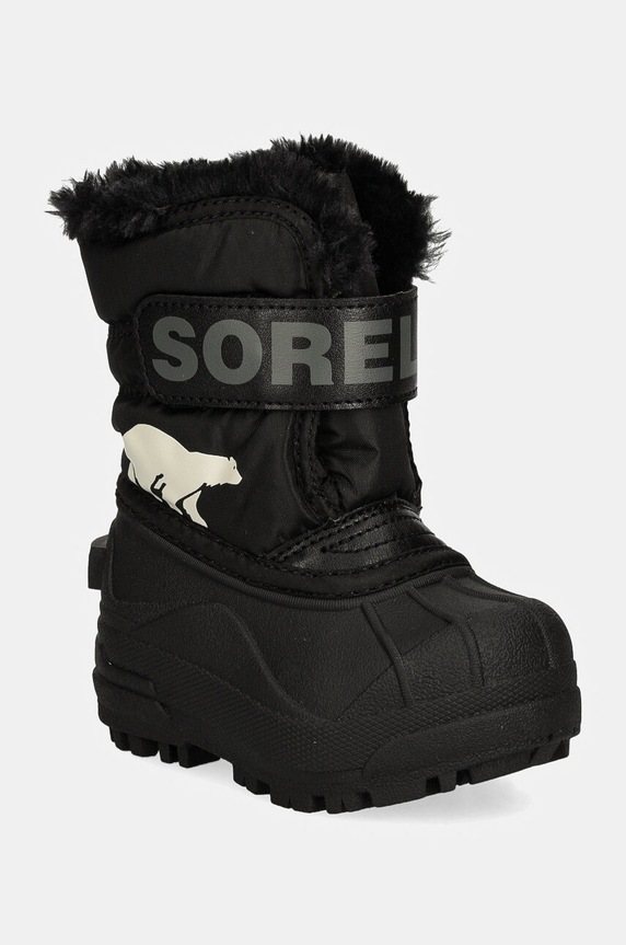 Sorel śniegowce dziecięce TODDLER SNOW COMMAND syntetyczny czarny 2114102
