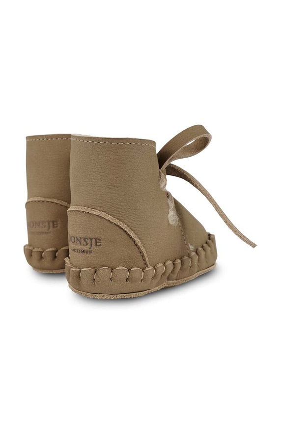 Chłopiec Donsje buty skórzane niemowlęce Pina Classic Booties 1018200. brązowy