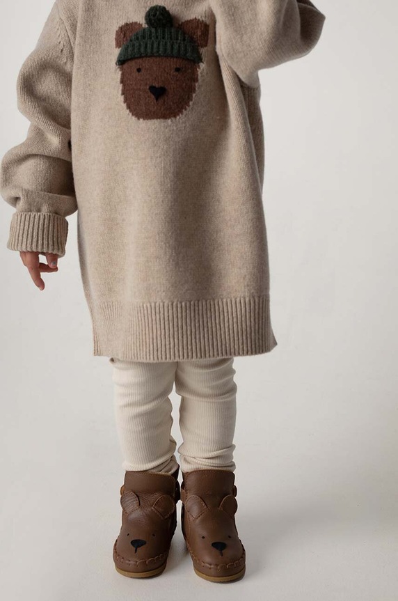 Kojenecké kožené boty Donsje Kapi Classic Booties Bear 1028001.