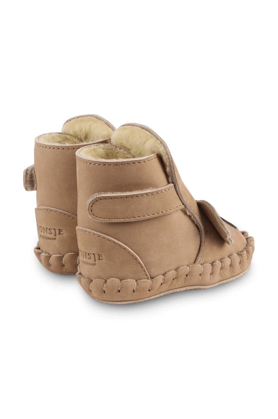 Chłopiec Donsje buty skórzane niemowlęce Kapi Classic Booties Koala 1028007. brązowy