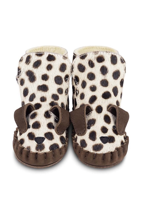Δερμάτινα βρεφικά παπούτσια Donsje Kapi Exclusive Booties Dalmatian καφέ 1028120.