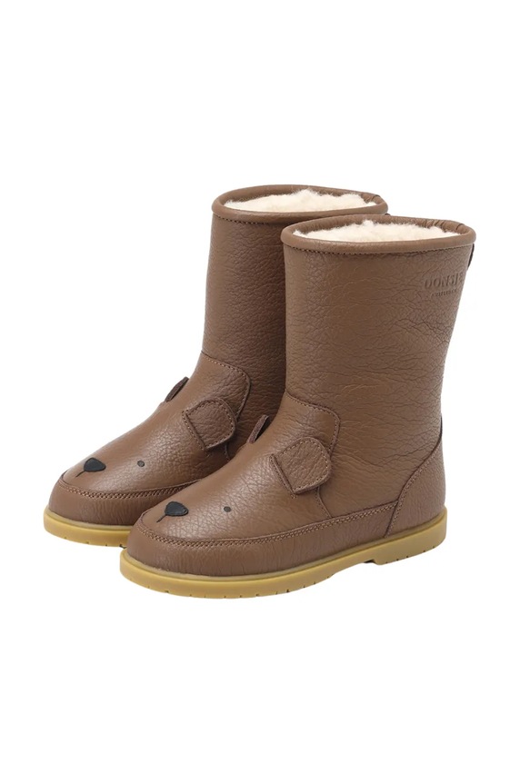 Chlapec Detské zimné kožené topánky Donsje Wadudu Classic Boots Bear 2022001.22.28 hnedá
