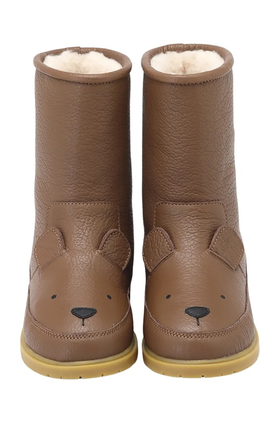 Детские кожаные зимние ботинки Donsje Wadudu Classic Boots Bear коричневый 2022001.29.33