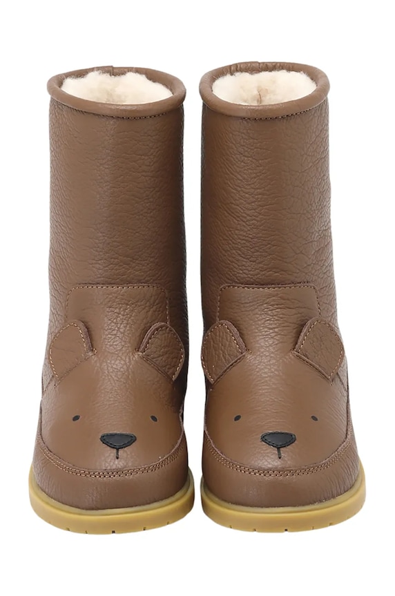 Детские кожаные зимние ботинки Donsje Wadudu Classic Boots Bear коричневый 2022001.29.33