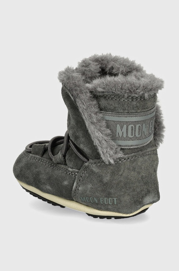 Fiú Moon Boot gyerek hócipő velúrból CRIB SUEDE 80D3401030 szürke