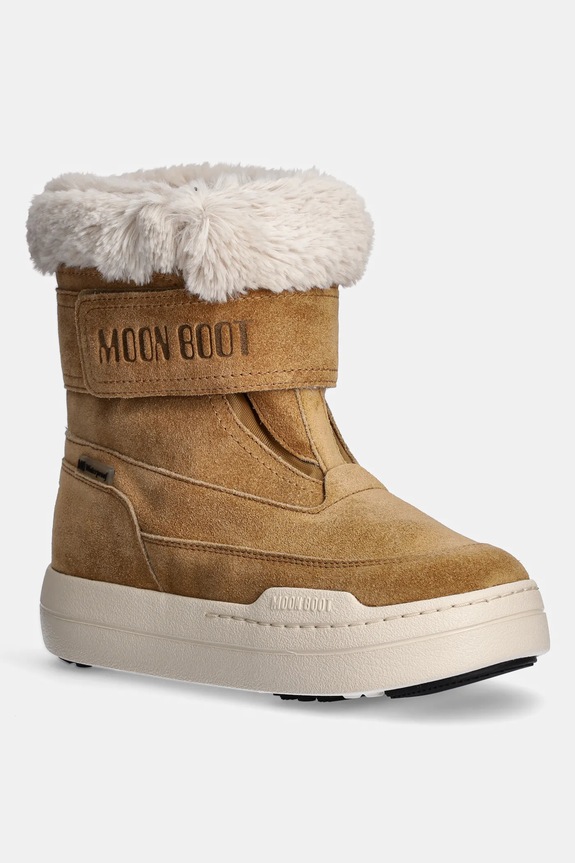 Moon Boot śniegowce dziecięce JR PARK STRAP BOOT SUEDE tekstylny brązowy 80D3440040.35.38