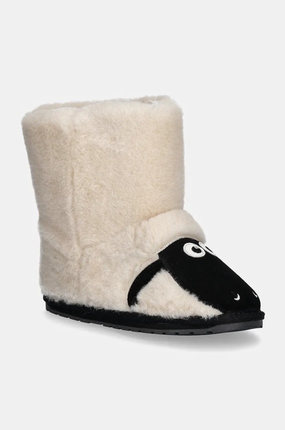 Emu Australia buty zimowe dziecięce Shaun The Sheep brak zapięcia beżowy K13111.Sha