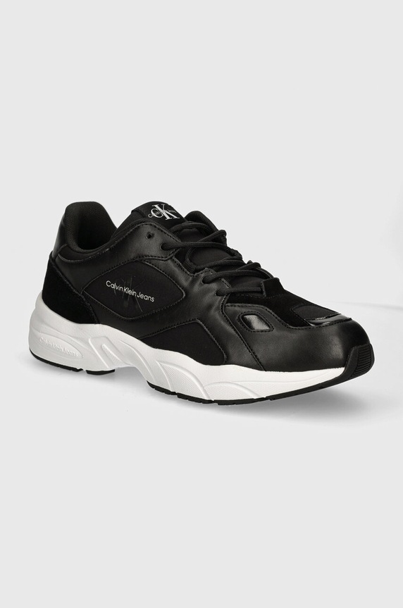 Sneakers Calvin Klein Jeans RETRO TENNIS LOW LACEUP MTL συνθετικό μαύρο YM0YM00985