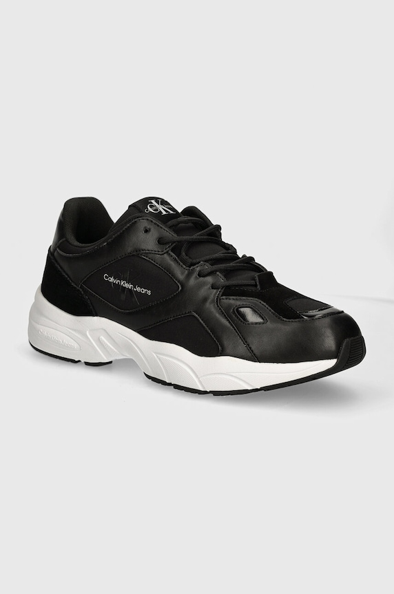 Sneakers Calvin Klein Jeans RETRO TENNIS LOW LACEUP MTL συνθετικό μαύρο YM0YM00985