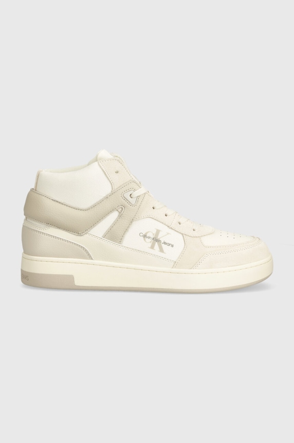 Sneakers Calvin Klein Jeans BASKET CUP MID LACEUP LTH ML MTR YM0YM00995 μπεζ AW24