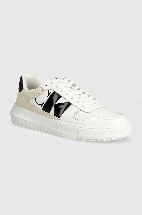 Calvin Klein Jeans sneakers CHUNKY CUPSOLE NBS SENS pelle fiore bianco YM0YM00996