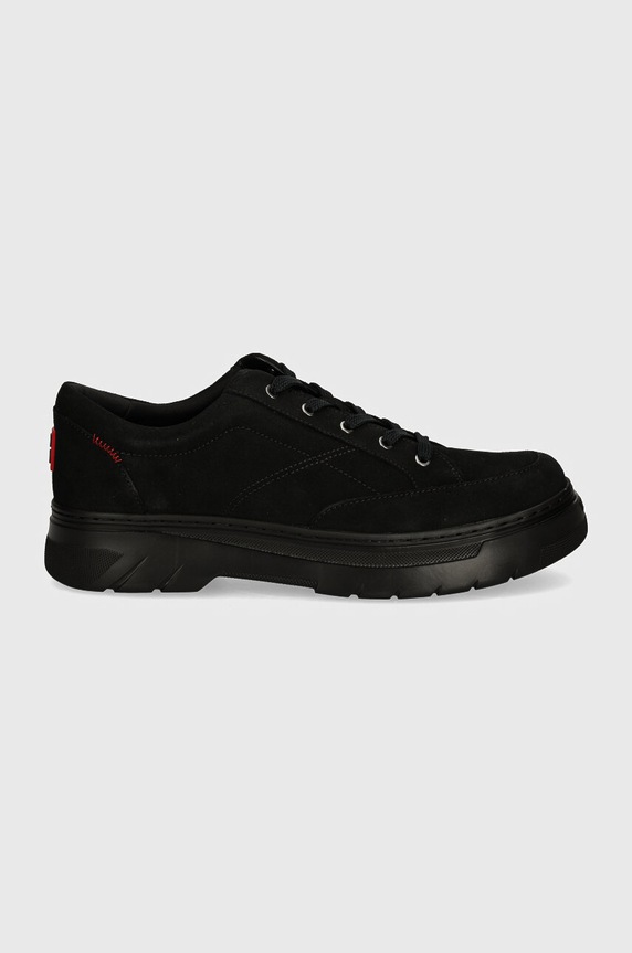 Nubukové polobotky HUGO Urian 50522961.001 černá AW24