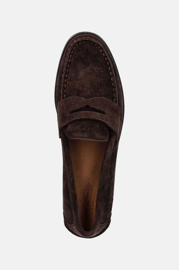 Mokasinke od brušene kože Polo Ralph Lauren Alston Penny smeđa 803945281001.201