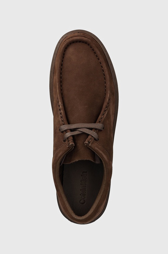 Mokasinke od brušene kože Calvin Klein HM0HM01532 smeđa HM0HM01532