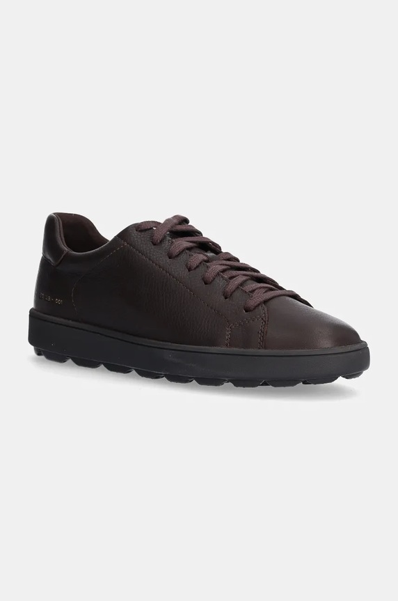 Kožené sneakers boty Geox U SPHERICA ECUB-1 nízký hnědá U45GPC.00046.C6006