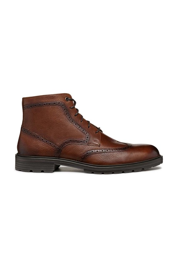 Δερμάτινα παπούτσια Geox U WALK PLEASURE C λείο δέρμα καφέ U46HAB.00064.C6002
