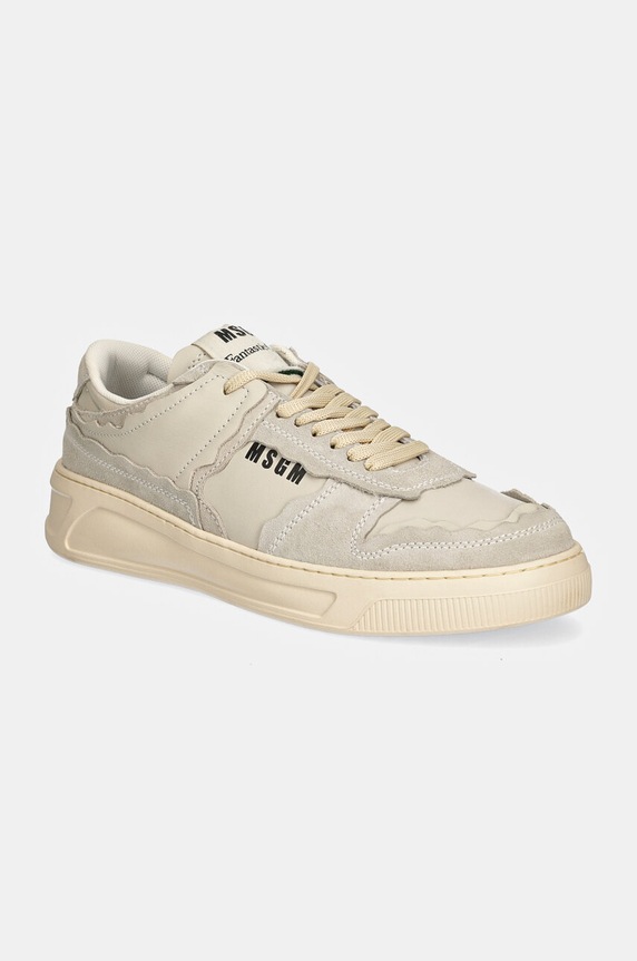 MSGM sneakersy skórzane skóra zamszowa szary 3740MS172.915.01