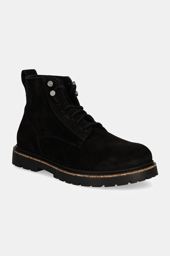 Birkenstock pantofi bărbați din piele întoarsă casual negru 1028911