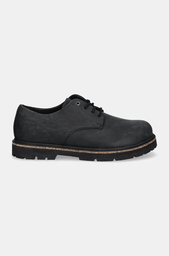 Birkenstock półbuty nubukowe Highwood Lace Low 1028173 czarny AW25