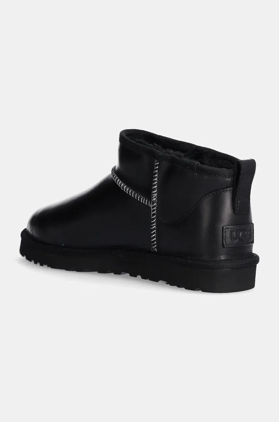 Obuv Kožené snehule UGG Classic Ultra Mini Lthr Regen 1158191.BLK čierna