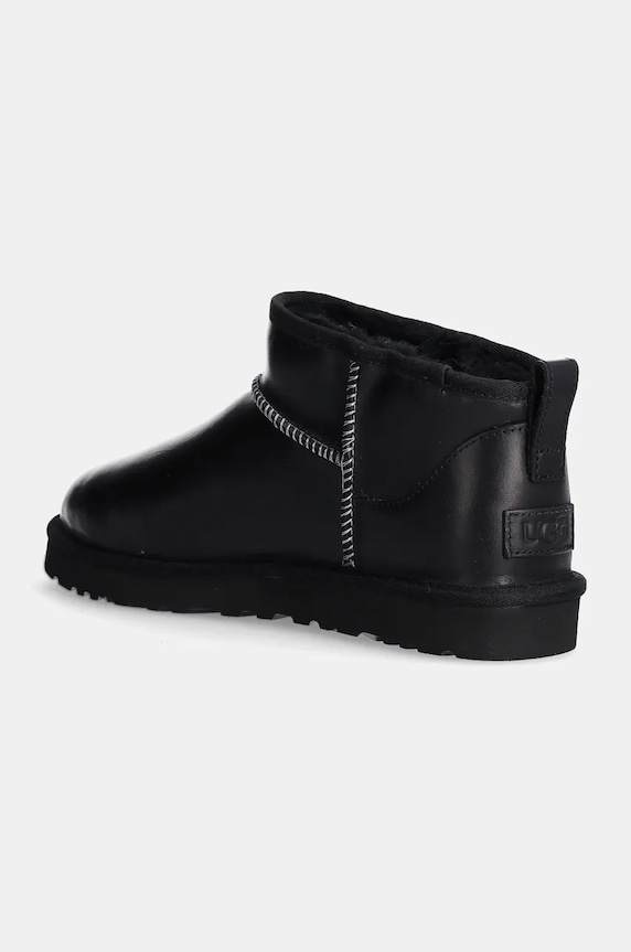 Obuv Kožené snehule UGG Classic Ultra Mini Lthr Regen 1158191.BLK čierna
