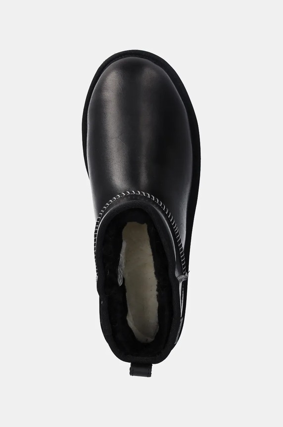 Kožené snehule UGG Classic Ultra Mini Lthr Regen čierna 1158191.BLK