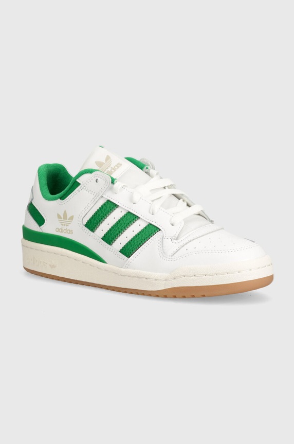 Usnjene superge adidas Originals Forum Low prevlečeno usnje bela IH7820