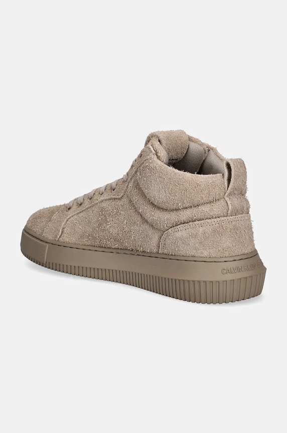 Încălțăminte Calvin Klein Jeans sneakers din piele intoarsă CHUNKY CUPSOLE HIGH SUEDE YM0YM01128 bej