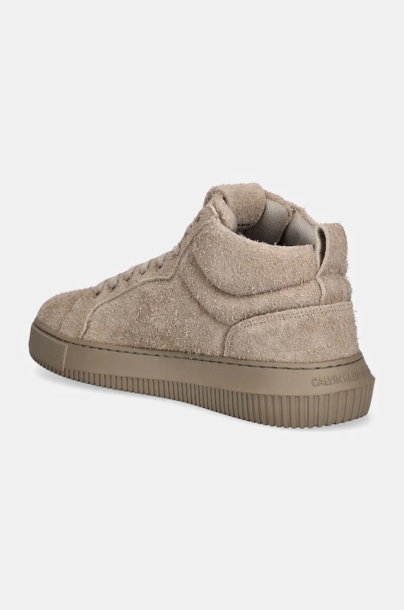 Încălțăminte Calvin Klein Jeans sneakers din piele intoarsă CHUNKY CUPSOLE HIGH SUEDE YM0YM01128 bej