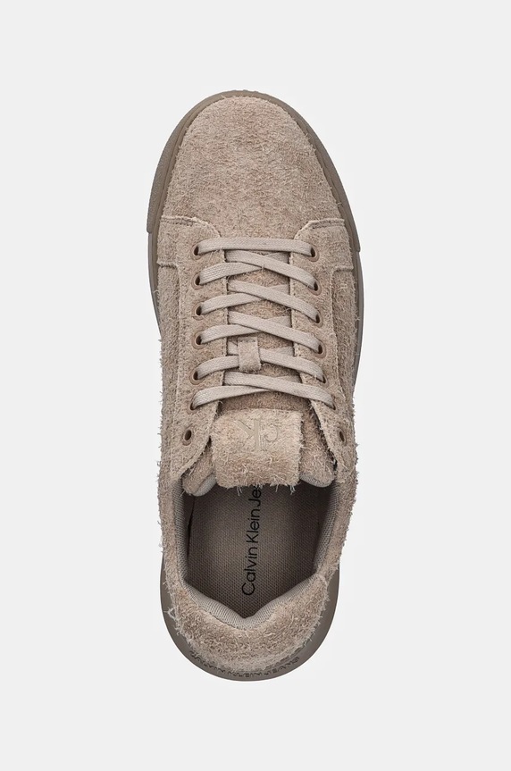Semišové tenisky Calvin Klein Jeans CHUNKY CUPSOLE LOW SUEDE béžová YM0YM01121