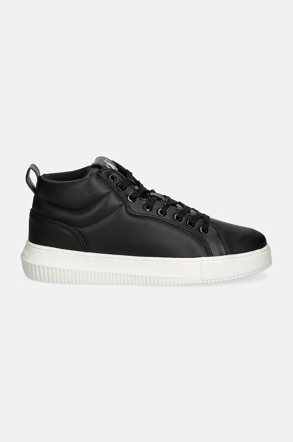 Calvin Klein Jeans sneakersy skórzane CHUNKY CUPSOLE CLEAN HIGH YM0YM01120 czarny NC24