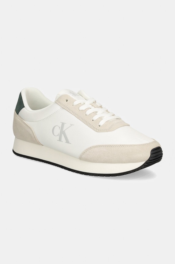 Calvin Klein Jeans sneakers RETRO RUNNER ICONIC SNK pelle scamosciata bianco YM0YM01119