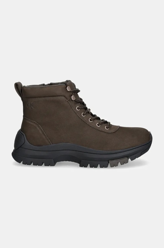 Calvin Klein Jeans trapery skórzane HYBRID WP BOOT LACEUP REBELLIOUS YM0YM01077 brązowy NC24