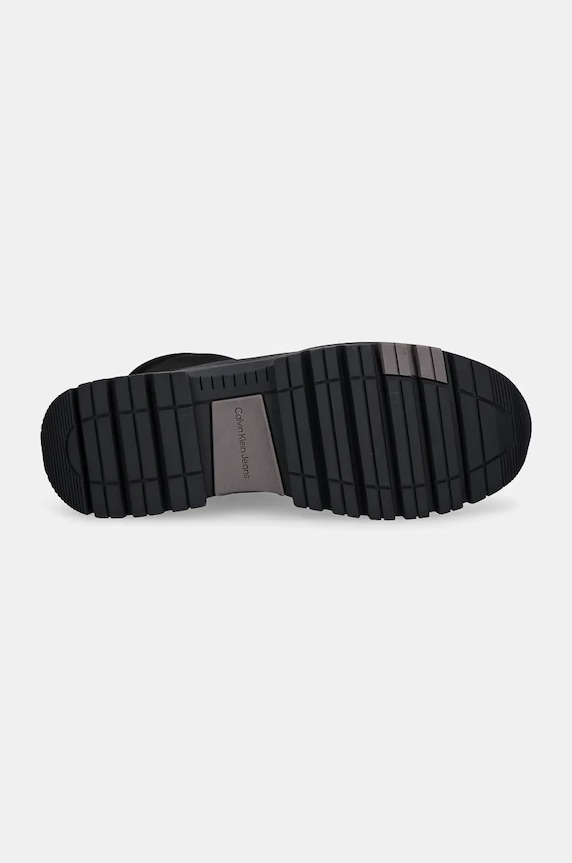 Кожени туристически обувки Calvin Klein Jeans HYBRID WP BOOT LACEUP REBELLIOUS YM0YM01077 черен