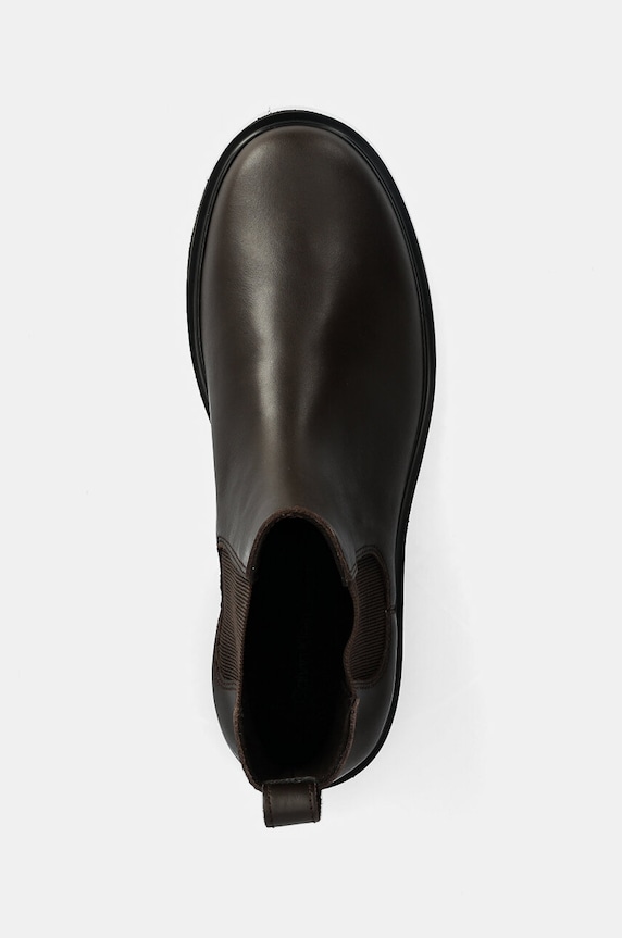 Calvin Klein Jeans bőr cipő EVA BOOT MID CHELSEA UNIFORM DR barna YM0YM01072