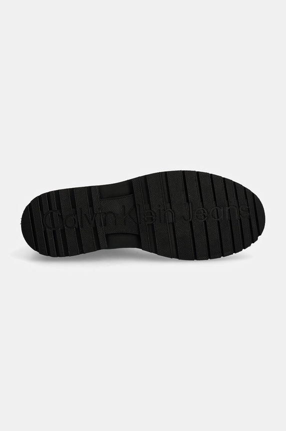 Kožená obuv Calvin Klein Jeans EVA BOOT MID CHELSEA UNIFORM DR YM0YM01072 čierna