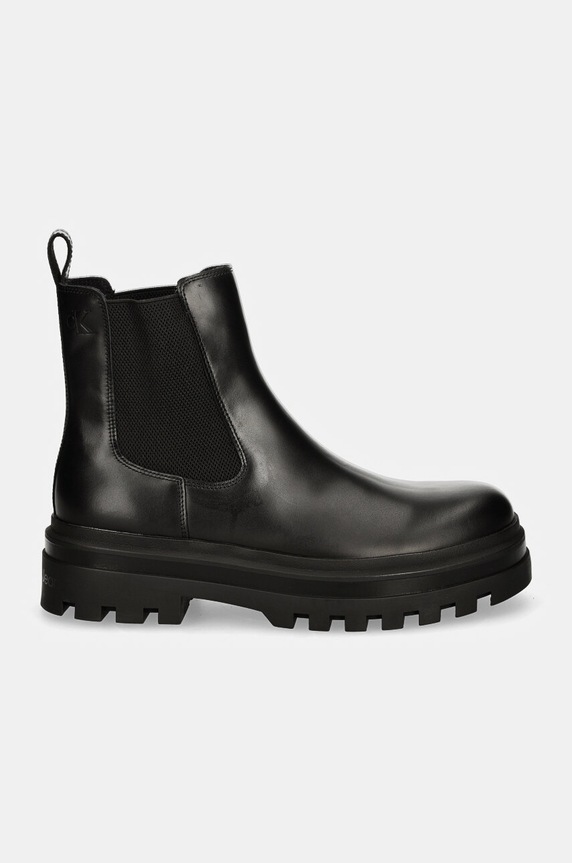 Calvin Klein Jeans ghete chelsea de piele LUGGED CHELSEA BOOT LTH YM0YM01069 negru AW24