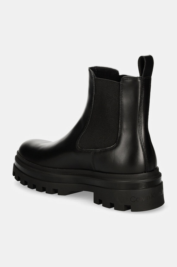 Încălțăminte Calvin Klein Jeans ghete chelsea de piele LUGGED CHELSEA BOOT LTH YM0YM01069 negru