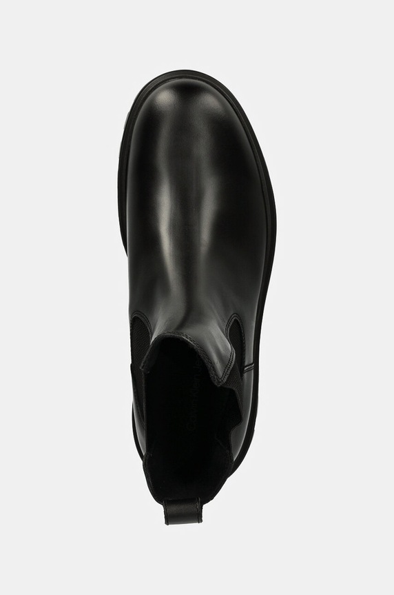 Calvin Klein Jeans ghete chelsea de piele LUGGED CHELSEA BOOT LTH negru YM0YM01069