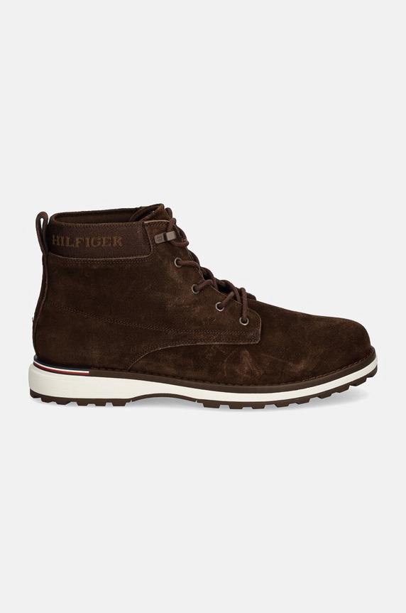 Tommy Hilfiger buty zamszowe CORPORATE OUTDOOR SUEDE BOOT FM0FM05147 brązowy AW24