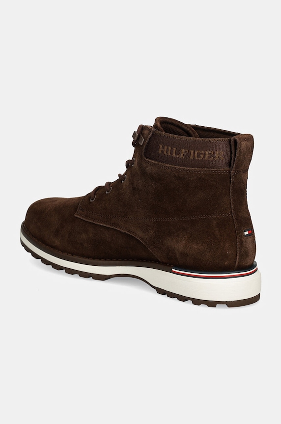 Obuwie Tommy Hilfiger buty zamszowe CORPORATE OUTDOOR SUEDE BOOT FM0FM05147 brązowy