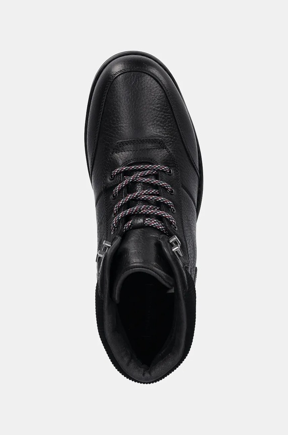 Tommy Hilfiger ghete de piele CORPORATE WARM OUTDOOR LTH BOOT negru FM0FM05148