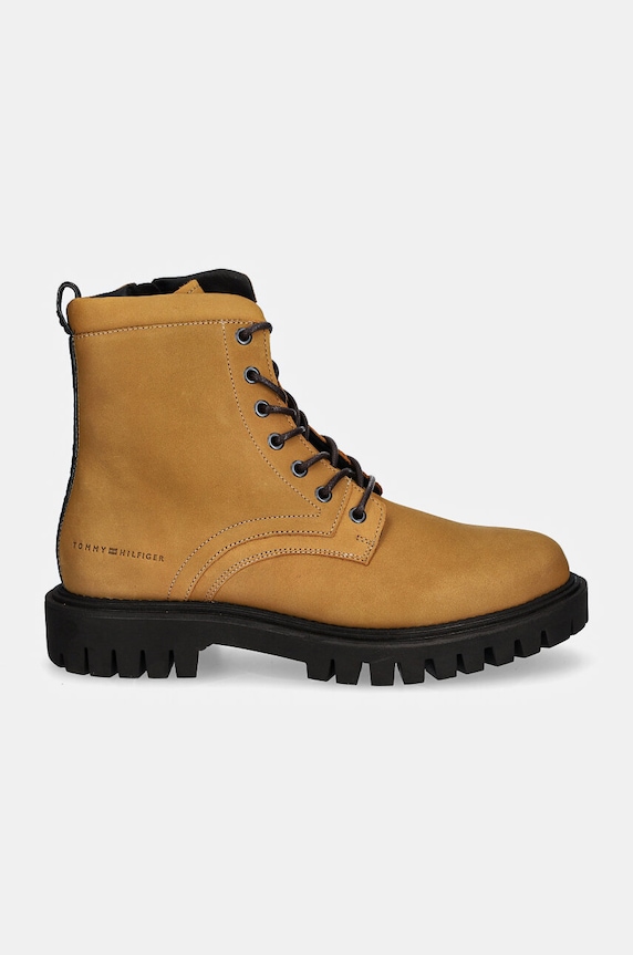 Kožne cipele Tommy Hilfiger CASUAL HILFIGER CHUNK Z NBK BOOT FM0FM05149 smeđa NC24