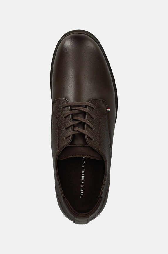 Kožne cipele Tommy Hilfiger FLEXIBLE HILFIGER MIX LTH SHOE smeđa FM0FM05164