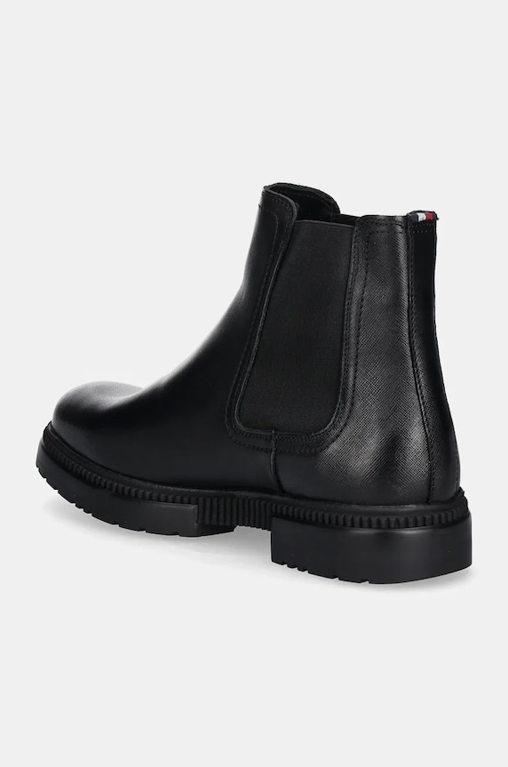 Παπούτσια Δερμάτινες μπότες τσέλσι Tommy Hilfiger COMFORT TL TEXTURE LTH CHELSEA FM0FM05181 μαύρο