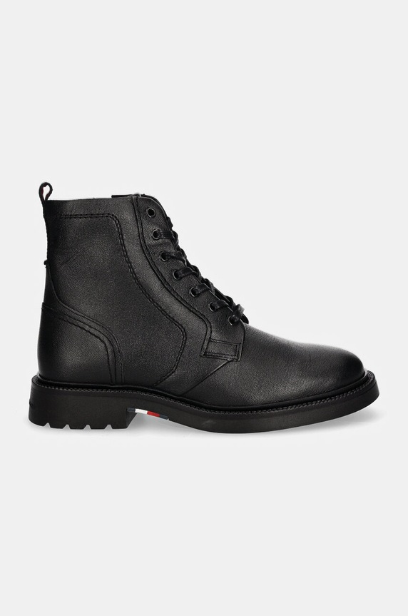 Tommy Hilfiger buty skórzane HILFIGER COMFORT LWT LTH BOOT FM0FM05183 czarny AW24
