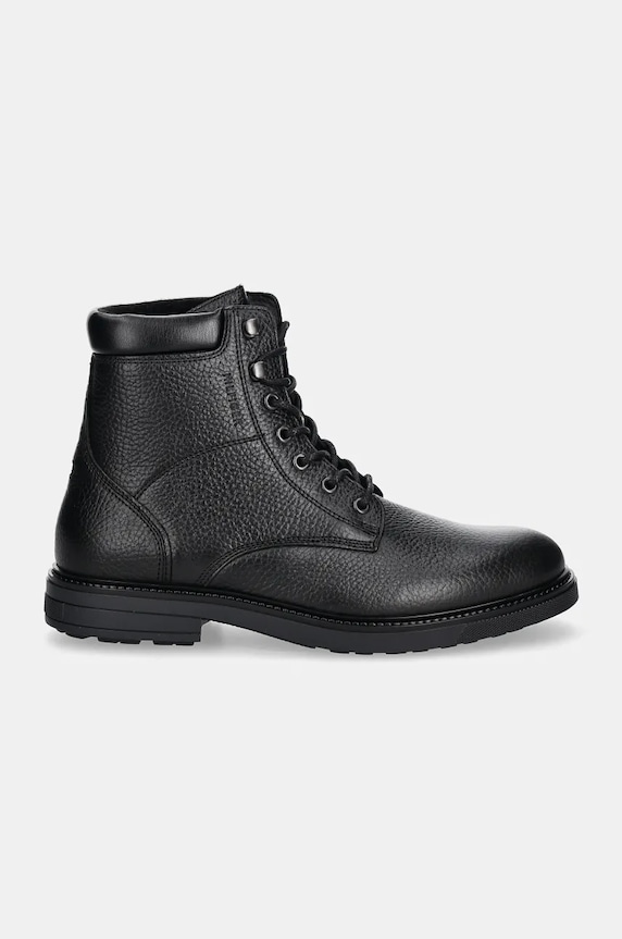 Kožená obuv Tommy Hilfiger HILFIGER OUTDOOR WARM LTH BOOT FM0FM05192 čierna NC24