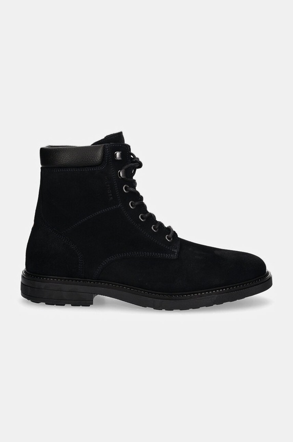 Tommy Hilfiger botine de piele întoarsă HILFIGER OUTDOOR SUEDE BOOT FM0FM05193 bleumarin NC24